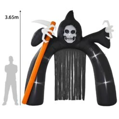12ft Light Up Inflatable Halloween Arch Grim Reaper Decoration -XS Stock Shop XS7376 4 opt