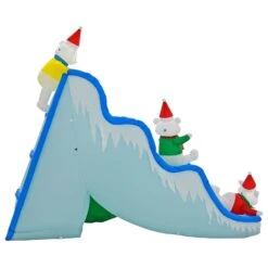 9ft Inflatable Light Up Polar Bear Slide Tree Christmas Decoration -XS Stock Shop XS7387 4 opt