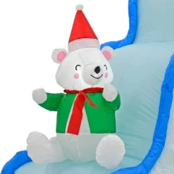 9ft Inflatable Light Up Polar Bear Slide Tree Christmas Decoration -XS Stock Shop XS7387 5 opt