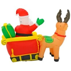 6ft LED Inflatable Santa Sleigh 2 Reindeer Christmas Decoration -XS Stock Shop XS7391 4 opt