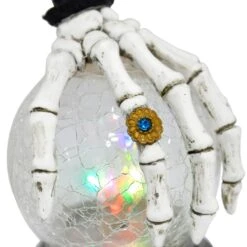 Skeleton Hand LED Crackle Glass Ball Halloween Decoration 20cm -XS Stock Shop XS7408 4 opt