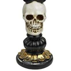 3 Candle Skull Candelabra Black Gold Halloween Decoration 30cm -XS Stock Shop XS7413 4 opt