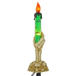 Set Of 5 LED Skeleton Candle Garden Stakes Halloween Prop 46cm -XS Stock Shop XS7416 2 opt