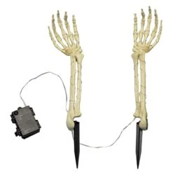 Set Of 2 LED Skeleton Arm Garden Stakes Halloween Decoration 46cm -XS Stock Shop XS7418 3 opt