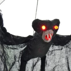 Light Up Black Bat Halloween Decoration Red Eyes 73cm -XS Stock Shop XS7434 2 opt