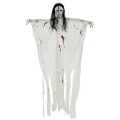 Life Size Hanging Vampiress White Shroud Halloween Decoration