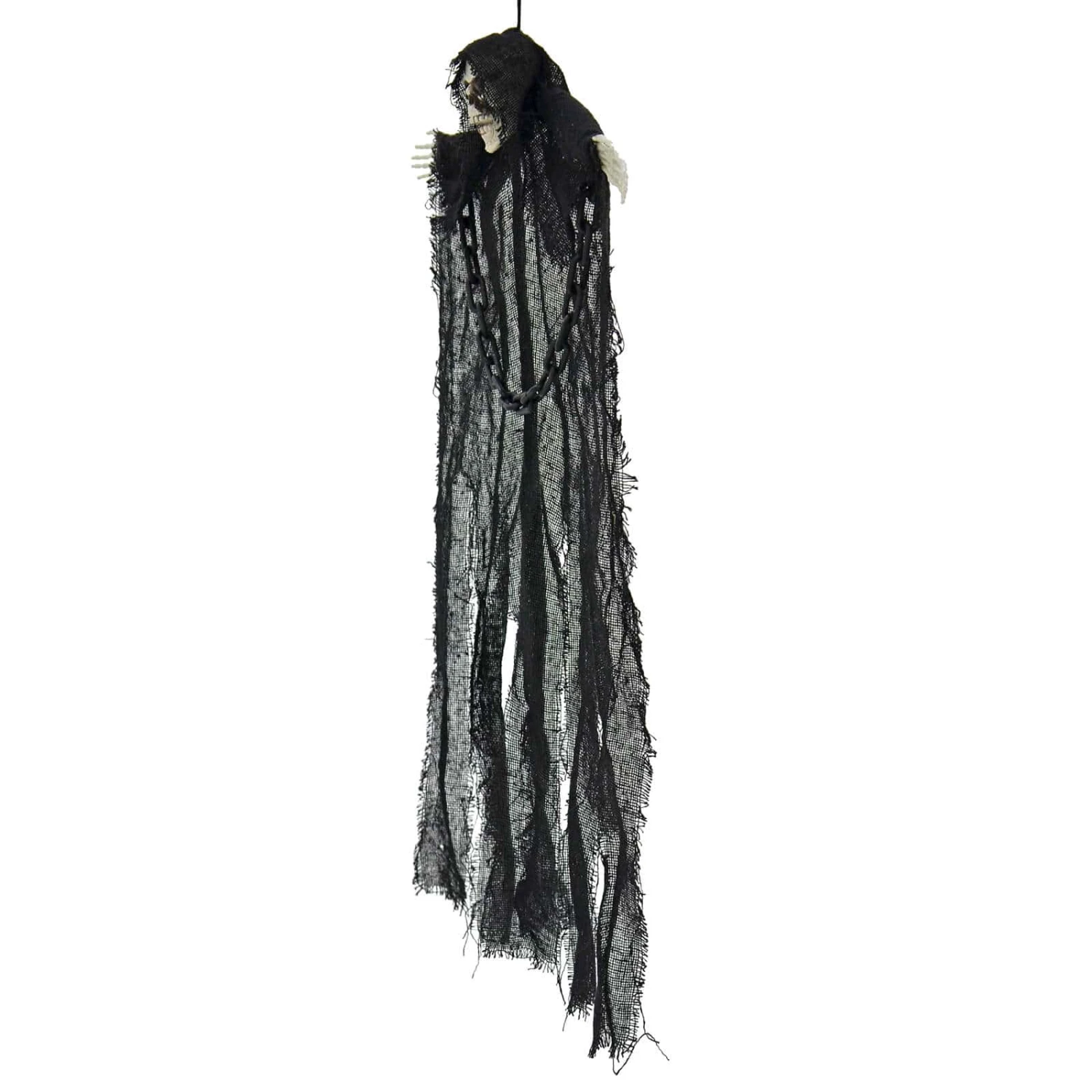 Hanging Skeleton With Chains Black Robe Ghost Decoration 60cm 4 Hanging Skeleton With Chains Black Robe Ghost Decoration 60cm - Image 4