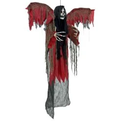 6ft Hanging Winged Reaper Light Up Sounds Skeleton Decoration -XS Stock Shop XS7460 3 opt