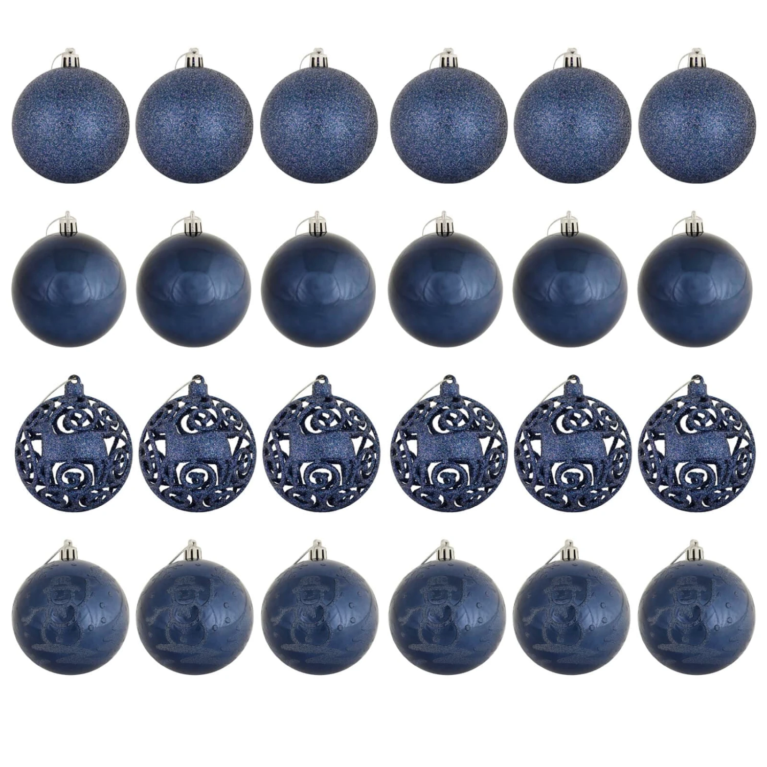 24pk Mixed Metallic Christmas Tree Baubles Bumper Set 8cm 9 24pk Mixed Metallic Christmas Tree Baubles Bumper Set 8cm - Image 9