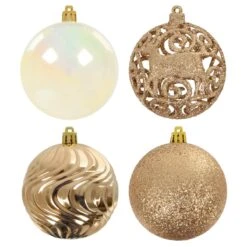 Pack Of 16 Christmas Tree Baubles Mixed Design Decorations 8cm -XS Stock Shop XS7476 1a opt