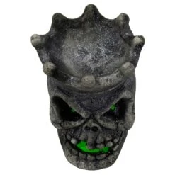 Light Up Skull Crown Candy Holder Halloween Decoration Grey 24cm -XS Stock Shop XS7492 2 opt