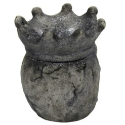 Light Up Skull Crown Candy Holder Halloween Decoration Grey 24cm -XS Stock Shop XS7492 4 opt