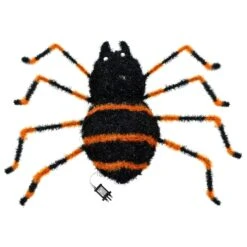 Large Light Up Spider Decoration Black Tinsel Orange LED 90cm -XS Stock Shop XS7533 4 opt