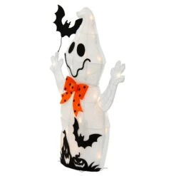 Light Up Ghost With Bat Halloween Decoration White LED 74cm -XS Stock Shop XS7535 3 opt