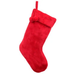 Large Christmas Stocking Plush Faux Fur Santa Gift Present 60cm -XS Stock Shop XS7584 1 opt