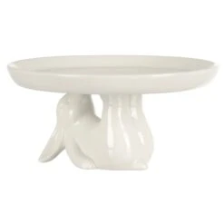 Easter Bunny Cupcake Stand Display Plate White Rabbit Porcelain -XS Stock Shop XS7585 3 opt