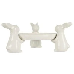White Rabbits Easter Cupcake Display Plate Sweets Porcelain -XS Stock Shop XS7586 3 opt