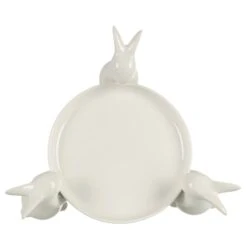 White Rabbits Easter Cupcake Display Plate Sweets Porcelain -XS Stock Shop XS7586 4 opt