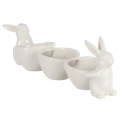 White Rabbits With Easter Egg Candy Bowls Table Decoration -XS Stock Shop XS7587 2 opt