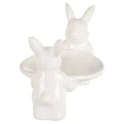 White Rabbits Easter Cake Display Plate Candy Table Decoration -XS Stock Shop XS7588 2 opt