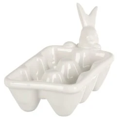 Easter Bunny Egg Carton Candy Holder White Rabbit Decoration -XS Stock Shop XS7589 2 opt