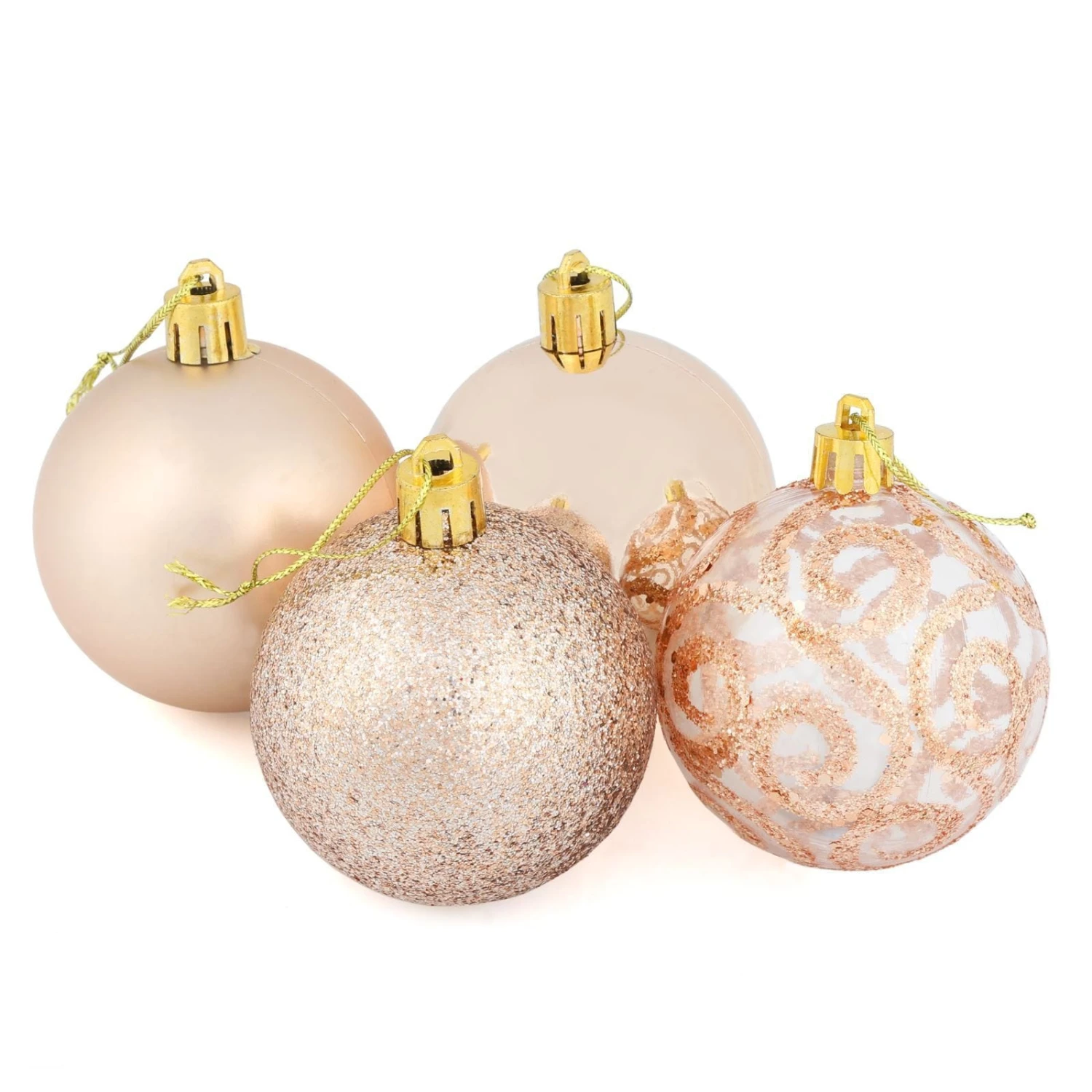 16 X 6cm Christmas Tree Baubles Swirl Matte Glitter Mirrored 3 16 X 6cm Christmas Tree Baubles Swirl Matte Glitter Mirrored - Image 3