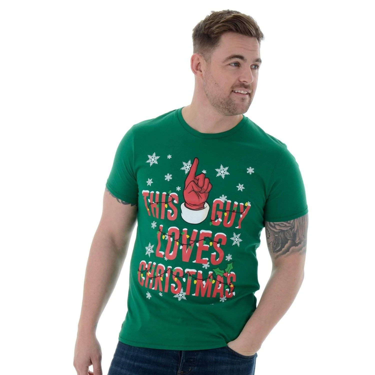 Mens Novelty Cotton Christmas T-Shirt Tee This Guy Loves Xmas 1 Mens Novelty Cotton Christmas T-Shirt Tee This Guy Loves Xmas