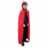 Childs Hooded Long Cape Black Red Halloween Costume