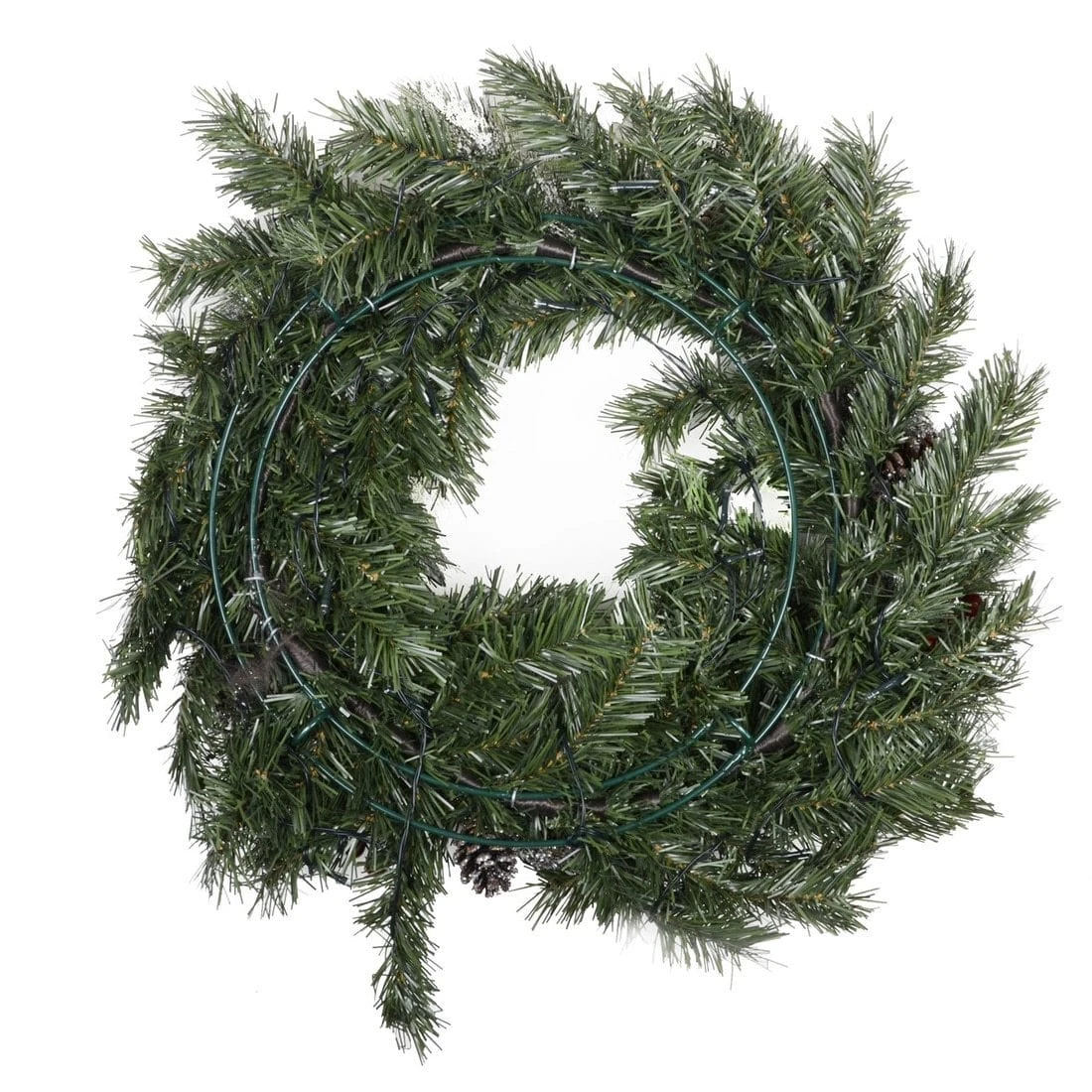 LED Snow Frosted Christmas Wreath With Berries & Pine Cones 4 LED Snow Frosted Christmas Wreath With Berries & Pine Cones - Image 4
