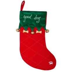 Good Dog Pet Christmas Stocking Red & Green Fabric With Bells 6 Good Dog Pet Christmas Stocking Red & Green Fabric With Bells -XS Stock Shop xs3694 1600 1 82736.1547475769.1100.1100