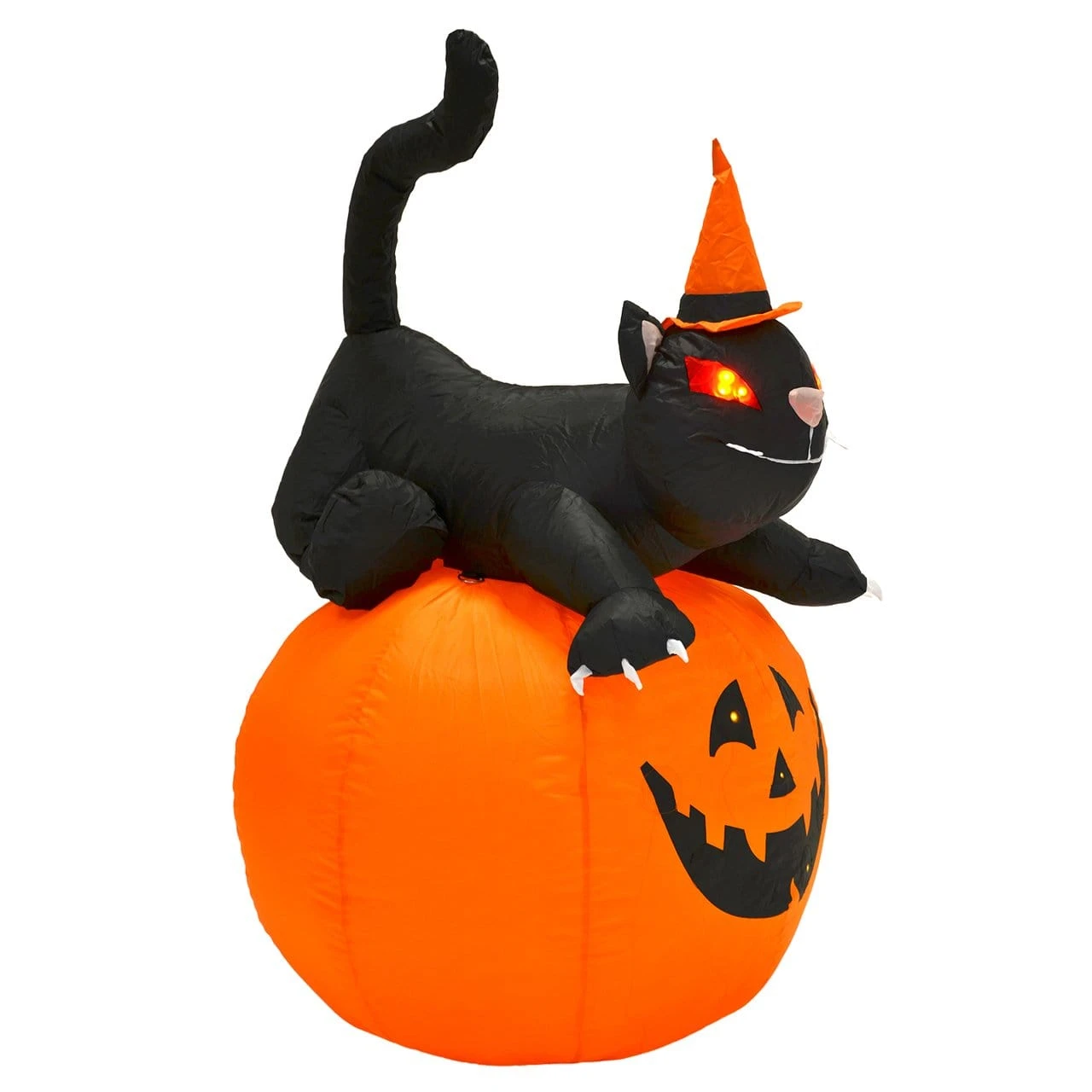 Giant 4ft Inflatable Light Up Pumpkin Black Cat Halloween Outdoor Decoration 2 Giant 4ft Inflatable Light Up Pumpkin Black Cat Halloween Outdoor Decoration - Image 2