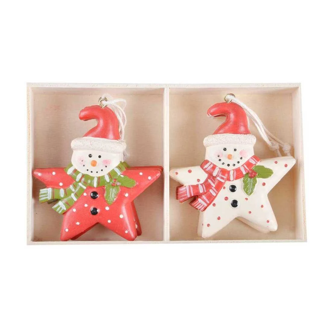 Set Of 6 Novelty Snowman Christmas Tree Decorations Boxed 6 Set Of 6 Novelty Snowman Christmas Tree Decorations Boxed - Image 6
