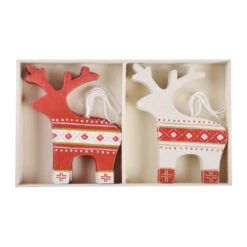 Set Of 6 Wooden Reindeer Christmas Tree Decorations Boxed -XS Stock Shop xs4517 1600 3 36435.1496762513.1100.1100
